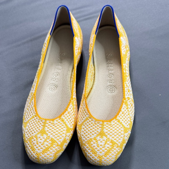 Rothy’s The Daisy Yellow & White Floral Square Toe Flats - Size 7.5 - Picture 12 of 12